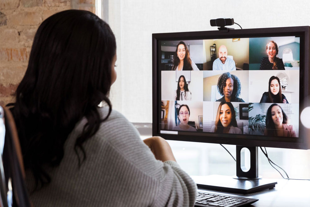C10 Woman on Zoom Call Woman on Zoom Call