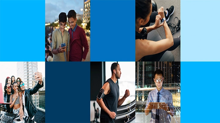a collage of people